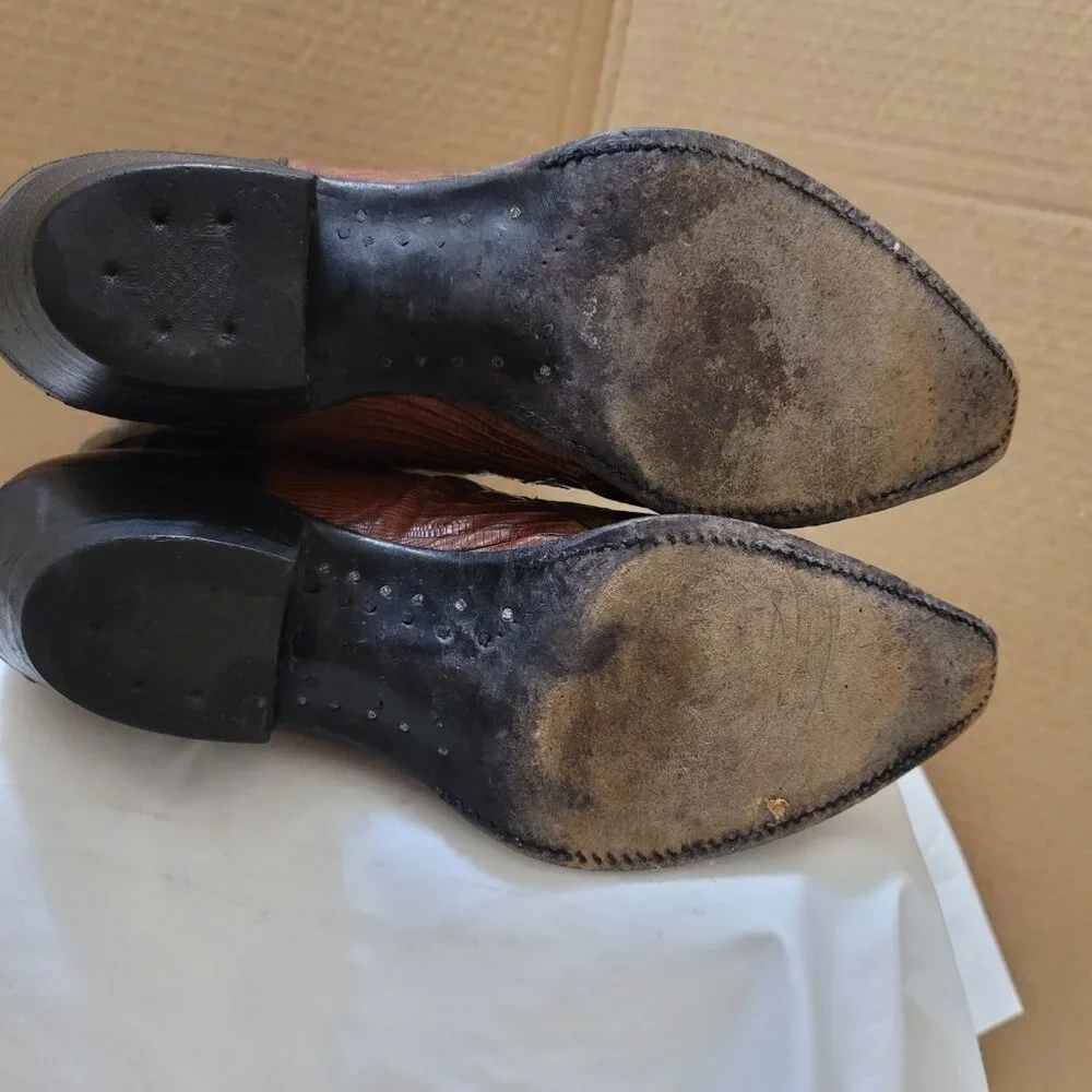 Justin Authentic,  Lizard Leather Women's Cowboy Boots, size 8 - Picture 7 of 9